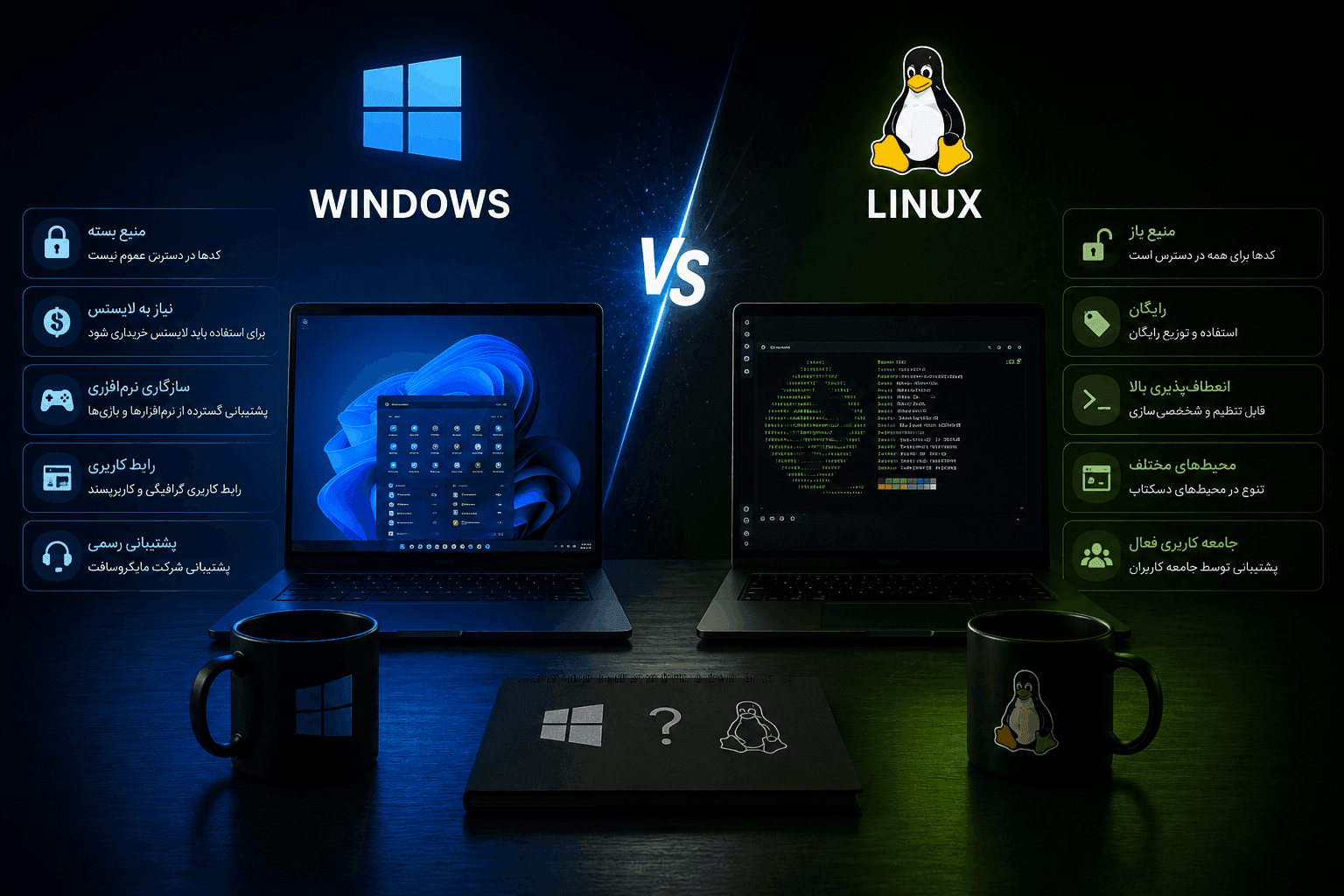تفاوت ویندوز و لینوکس در چیست؟ مقایسه جامع Windows و Linux
